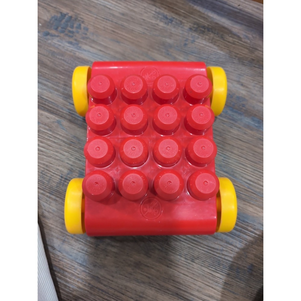 Mega Blocks 4X4 Car Base Red Yellow Wheels First Builder